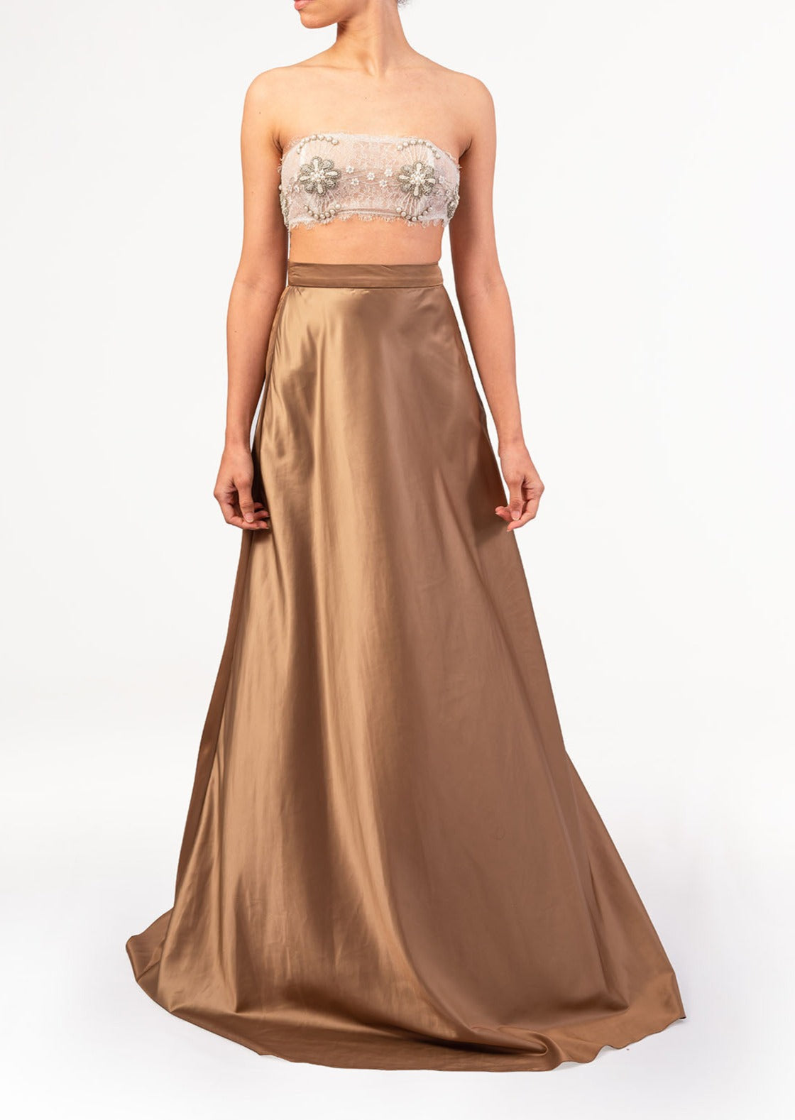 Brown Vinyl Long Skirt