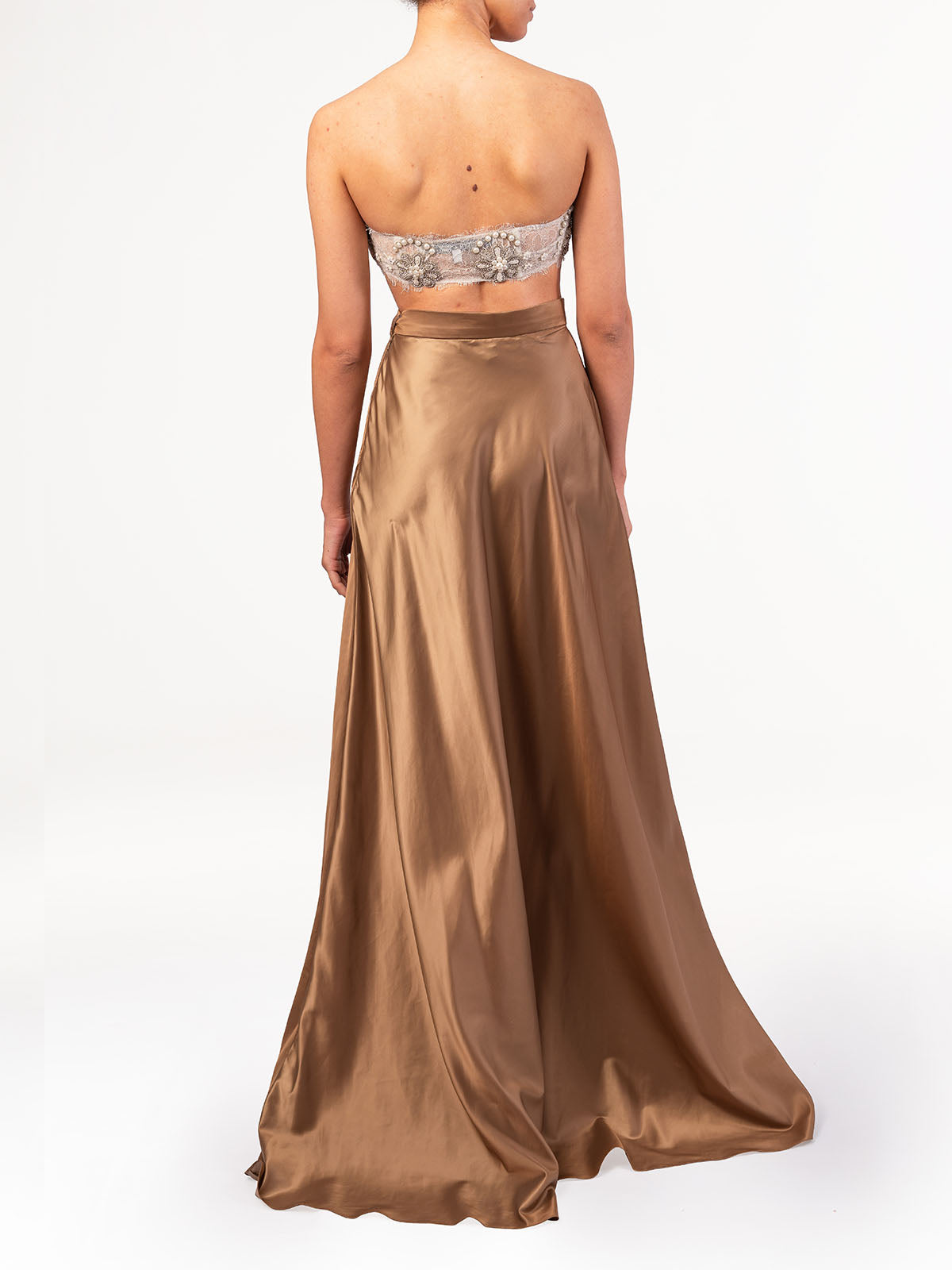 Brown Vinyl Long Skirt
