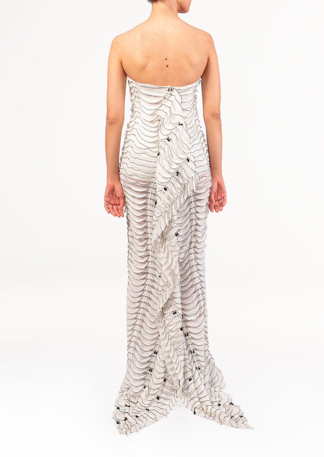 White Dress With Laser Cut Out