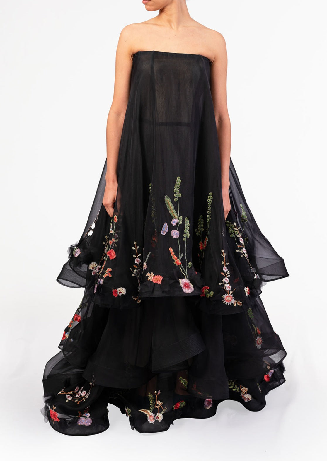 Floral Black Gown