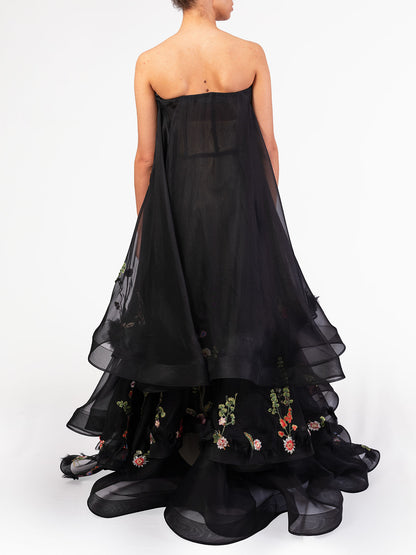 Floral Black Gown